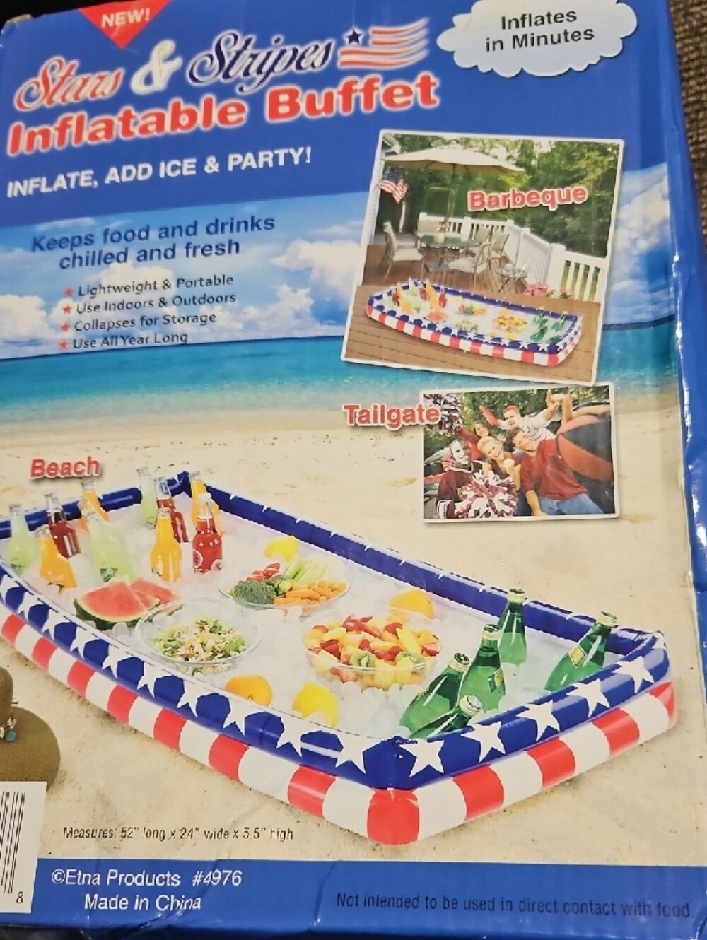 NWT Stars & Stripes Inflatable Buffet - Red, White & Blue - Picture 3 of 4